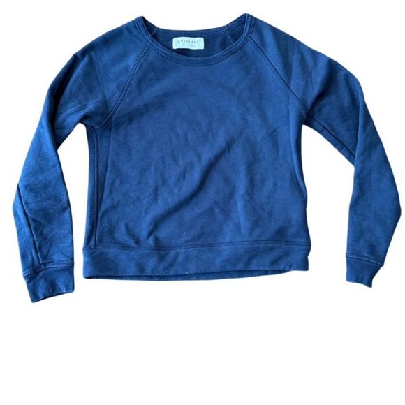 Everlane The Lightweight French Terry Crewneck Sweatshirt Navy Small - Picture 2 of 4